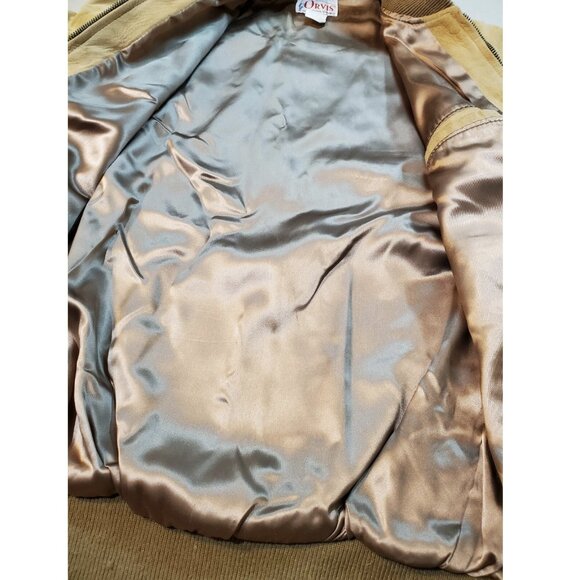 Vtg ORVIS Brown Suede Leather Bomber Jacket | Made in USA | 42L Long - Picture 9 of 11